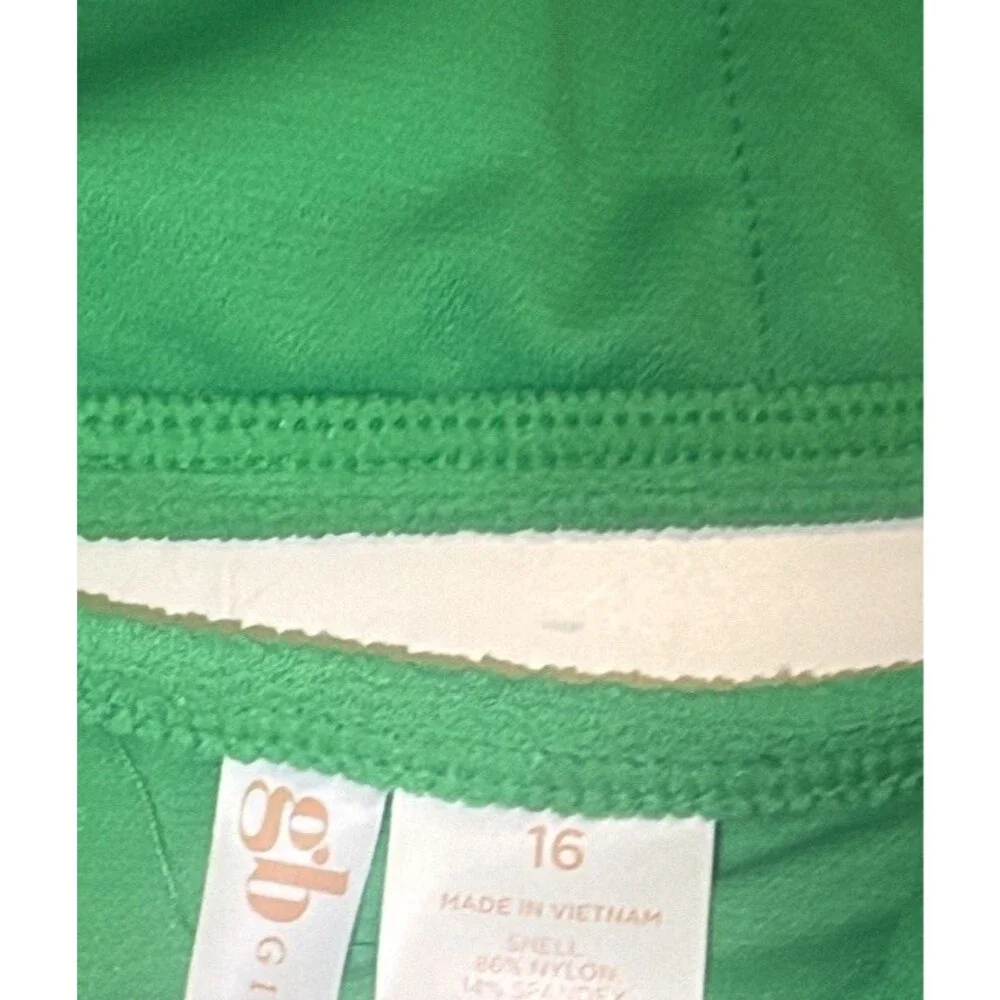 GB Gianni bini Girls 2 Piece Bikini Vibrant Green Scrunchie Strap Swim Sz 16 Set